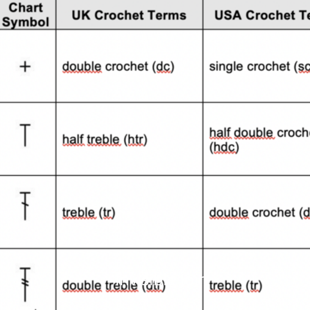 Crochet Abbreviation UK and USA terms
