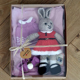 Christmas knitted bunnies, bears and other animals