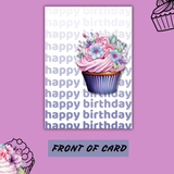 Cup Cake Birthday Card to download