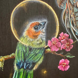 Enchanted Worlds - Original Wood Slice Art by Tree Angle Studio