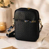Crossbody bag with beehive design by Happy Pearl Craft Shop