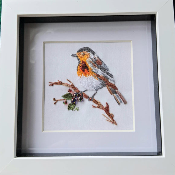 Embroidered Robin Frame