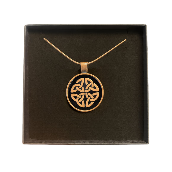 Copper Celtic Trinity Knot Circle Necklace