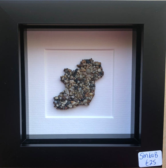 Map of Ireland pebble art frame gift from Ireland