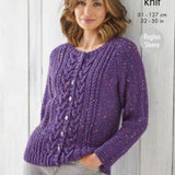 Ladies double knit cardigan and sweater knitting pattern
