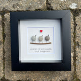 Wishes of Love, Health and Happiness Pebble Art Frame by Simply Mourn