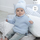 Easy knit baby sweater and hat knitting pattern