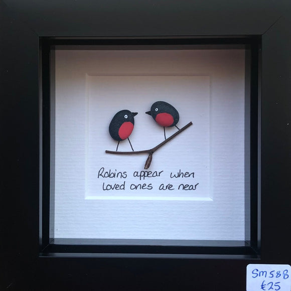Robins appear when loved ones are near pebble frame