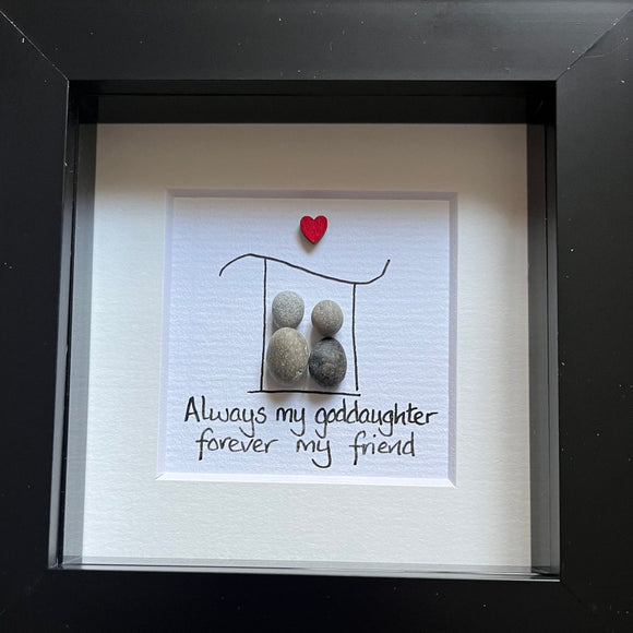 Always my Goddaughter Pebble Art Frame