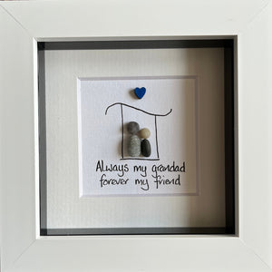 Always my Grandad Pebble Art Frame