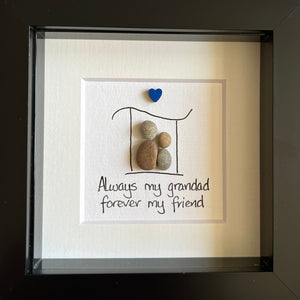 Always my Grandad Pebble Art Frame