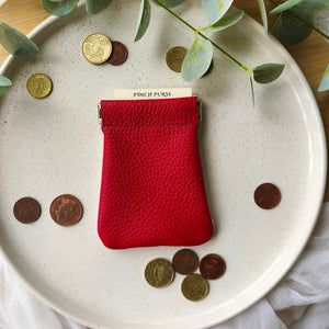 Leather coin pinch purses