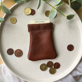 Leather coin pinch purses