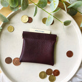 Leather coin pinch purses