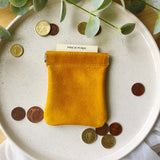 Leather coin pinch purses