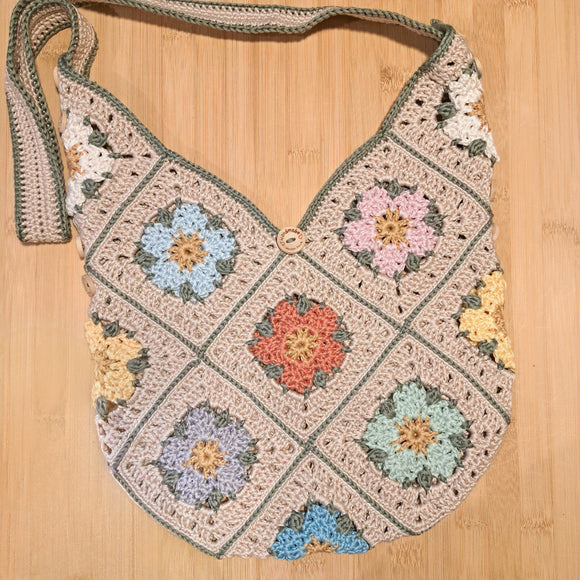 Hand-Crocheted Floral Bag by Mona Handicrafts