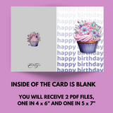 Cup Cake Birthday Card to download