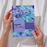 Purple and Turquoise Birthday Card