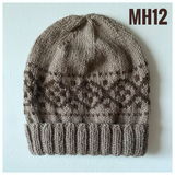 Wool hand knitted hat intarsia
