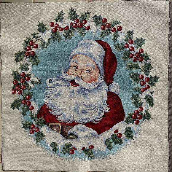 Santa cushion tapestry panel