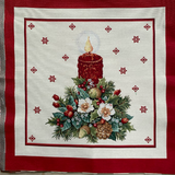christmas candle cushion tapestry panel sewing