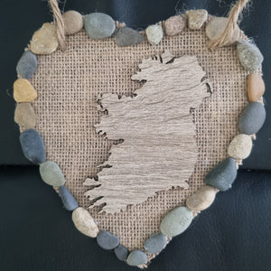 Ireland Map Pebble Art Slate