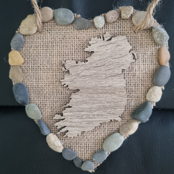 Ireland Map Pebble Art Slate