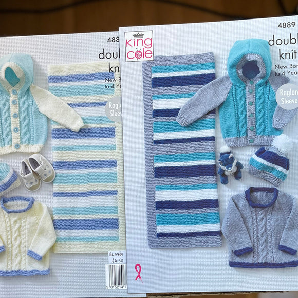 Knitting Pattern for Babies DK 4889