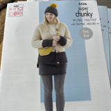 Ladies Knitting Pattern Super Chunky 5526