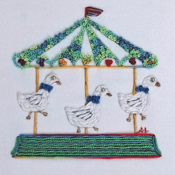 Merry-Go-Round Embroidered Frame