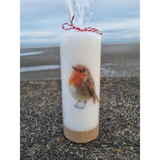Candles with Decoupaged Robins or Butterflies