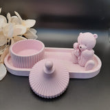 Pink Jesmonite Baby Bear Keepsake Set