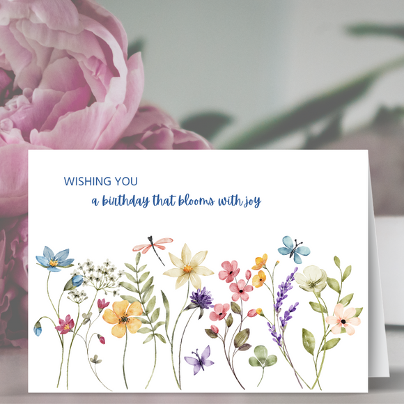 Blooms of Joy - Happy Birthday Greeting Card to download