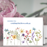 Blooms of Joy - Happy Birthday Greeting Card to download