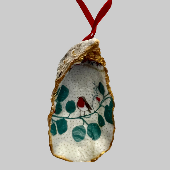 Oyster shell decorated tree decoration