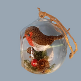 Crocheted Robin in a Globe