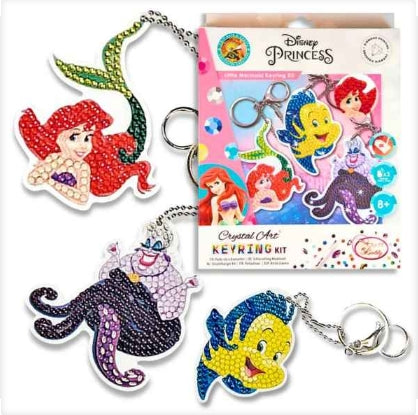 Little Mermaid Crystal ART Key Ring Set