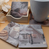 Set of Winter Themed  Jesmonite Coasters