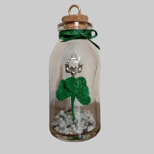 Crocheted Shamrock Keepsake Jar