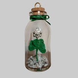 Crocheted Shamrock Keepsake Jar