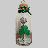 Crocheted Shamrock Keepsake Jar