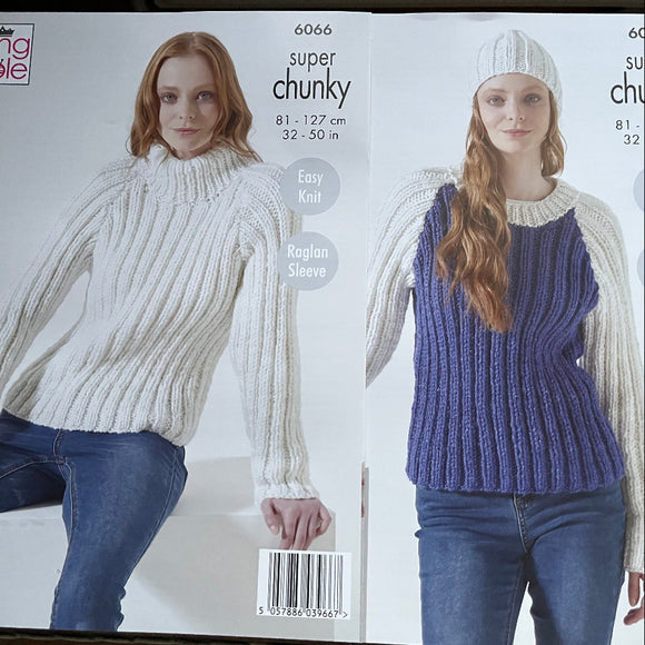 Ladies Knitting Pattern Super chunky 6066