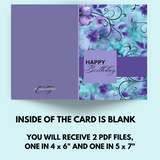 Purple and Turquoise Birthday Card