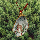 Oyster shell decorated tree decoration