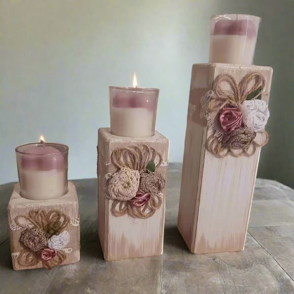 Wooden Candle Holders