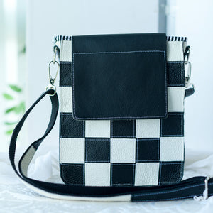 Wednesday Addams inspired leather bag
