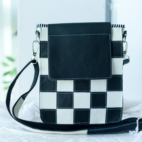 Wednesday Addams inspired leather bag