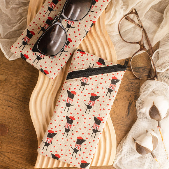 Cotton Zipped Glasses Case