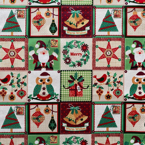 Christmas Squares Fabric