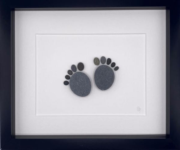 Baby Feet Pebble Art Frame